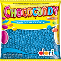 Imagem de PASTILHA CONFEITADA SABOR CHOCOLATE CHOCOCANDY AZUL 350G - 01 UNIDADE